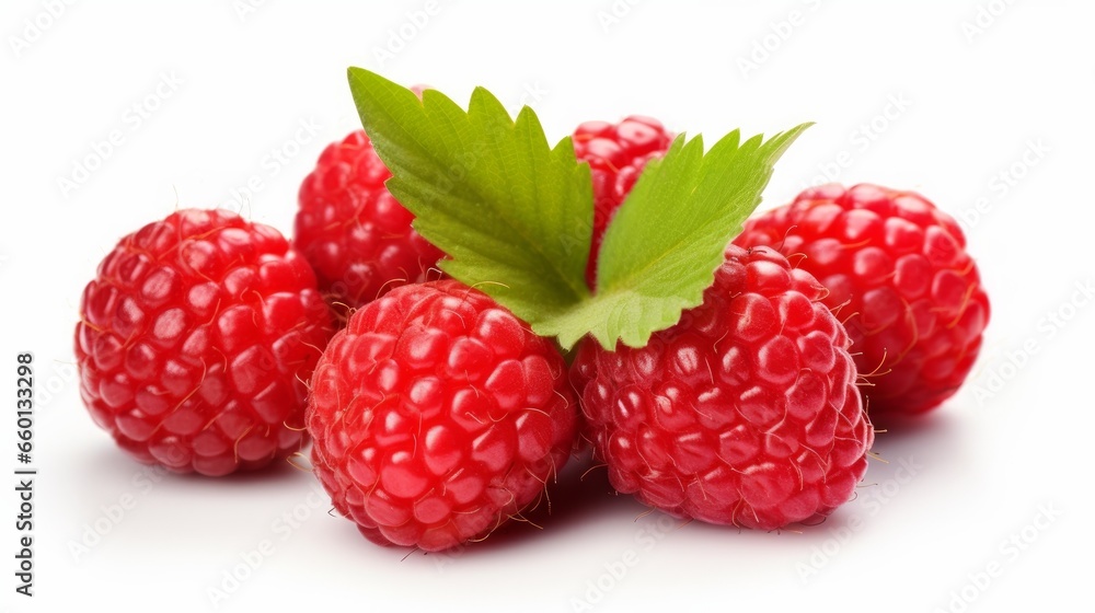 A single wild strawberry is the subject of this image, set against a clean white background and skillfully isolated with a clipping path A single wild strawberry is the subject of this image, set against a clean white background and skillfully isolated with a clipping path