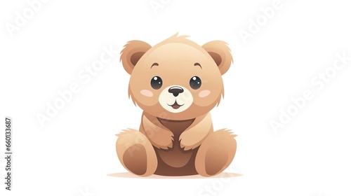 Cute bear sitting vector illustration