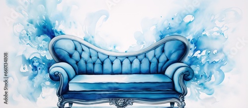 Classic royal armchair in a watercolor blue color