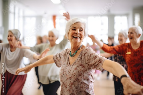 Senior people dancing in studio