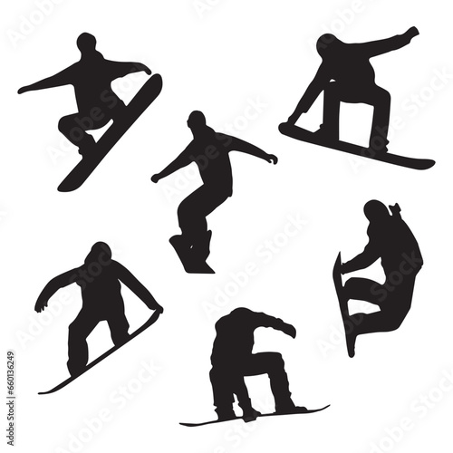 Snowboarding Silhouette Vector Illustration