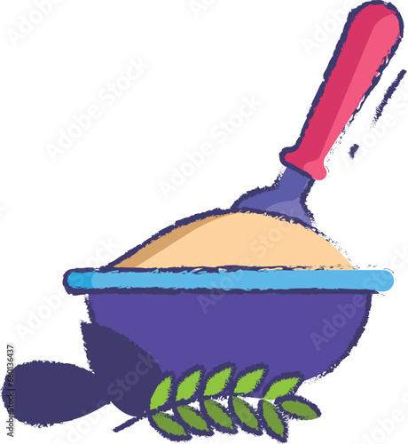 wheat almond porridge hand drawn vector illustration