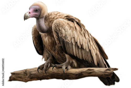 Realistic Vulture Portrayal on transparent background