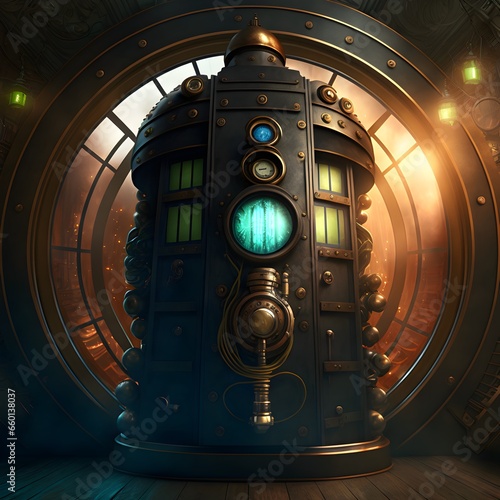 doctor who steam punkinside of the tardisultra realistic 