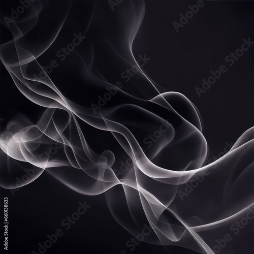 abstract smoke background - Gray background - Gray abstract - Curves and lines - Generative AI