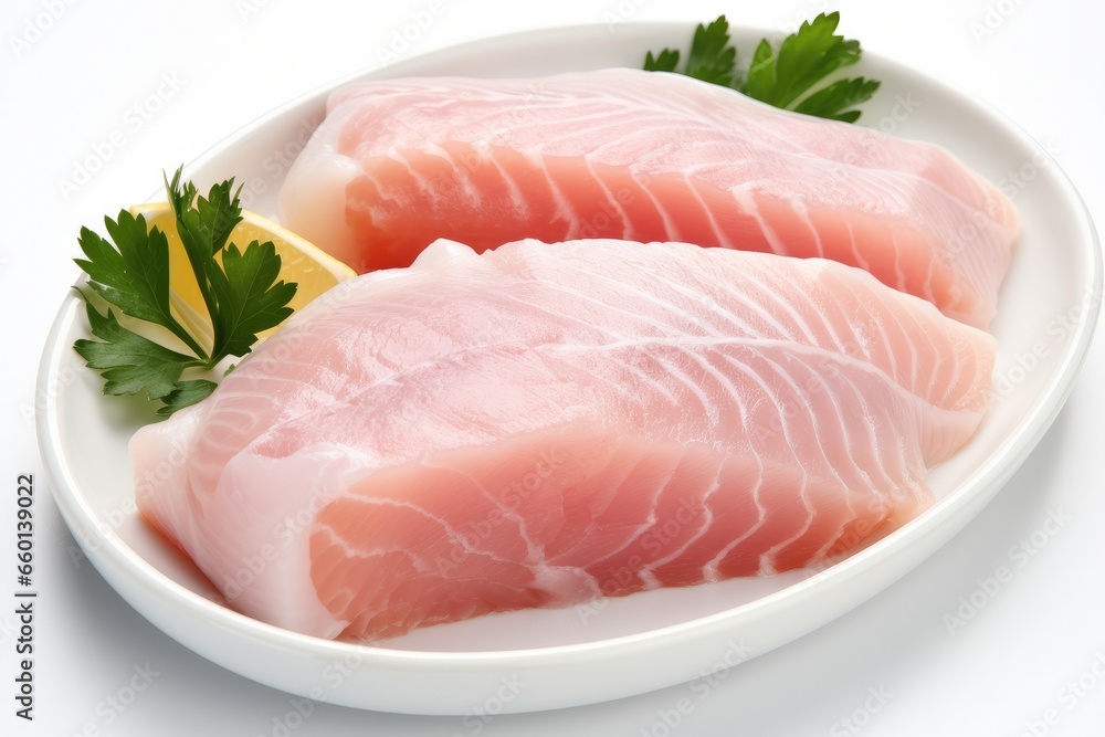 Fish meat fillet on white background. Fish meat fillet on white background.