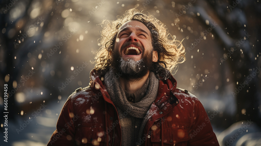 Portraits of Men in Winter Clothing with Beards Portraits of Men in Winter Clothing with Beards