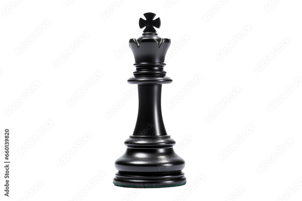 Graceful Black chess king on transparent background