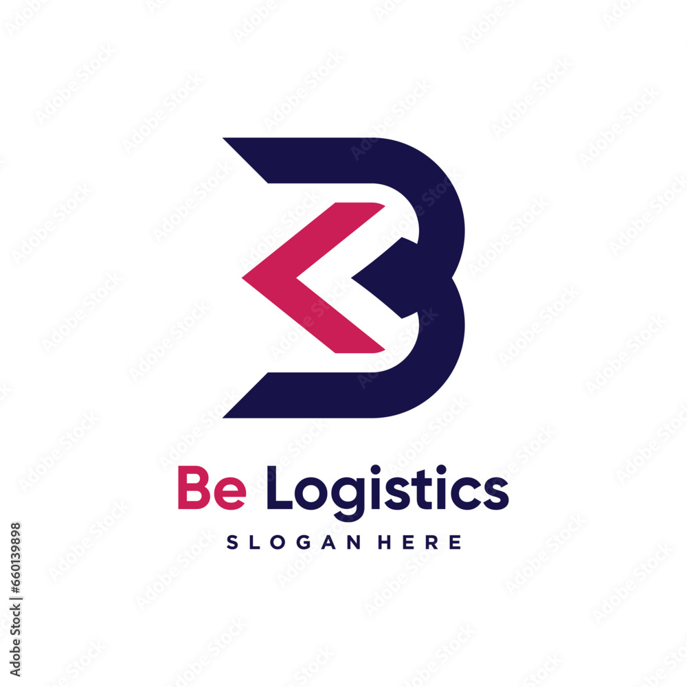 Letter B design element icon vector with arrow concept