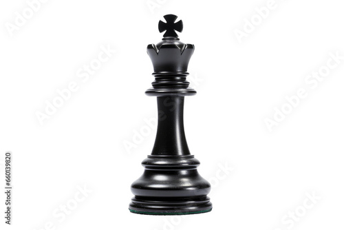 Graceful Black chess king on transparent background