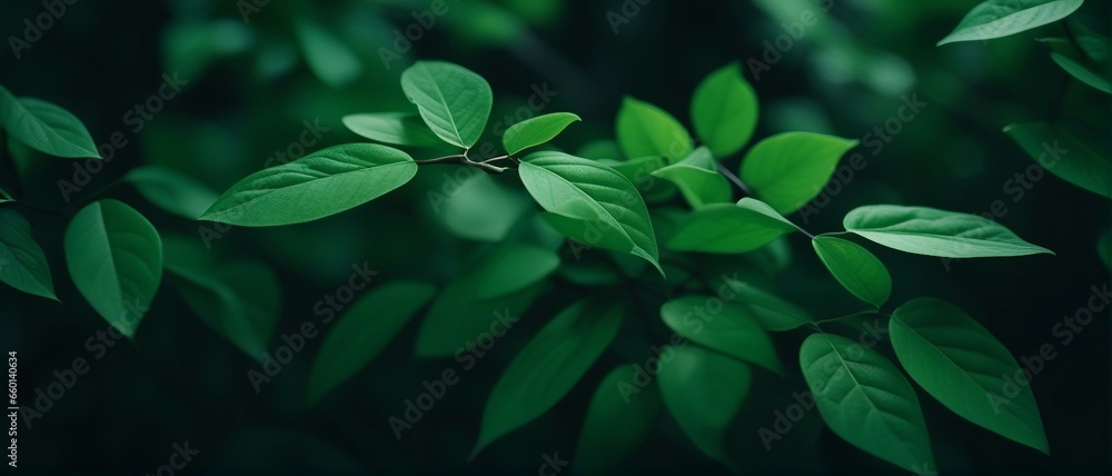 Green leaves background, nature, wide photo