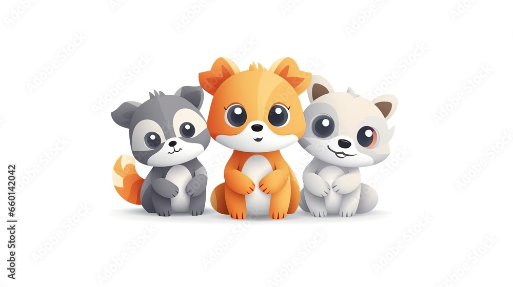 cutout set of 3 cartoon animal toys characters isola cutout set of 3 cartoon animal toys characters isola