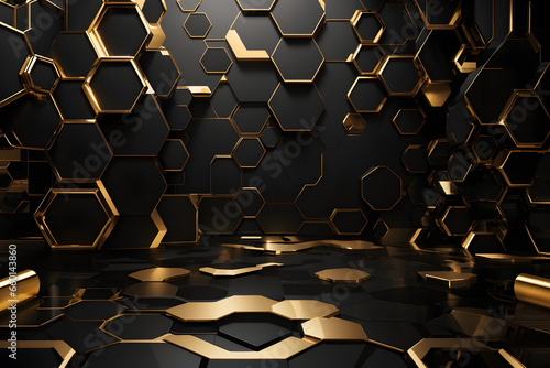 black and gold 3d design 