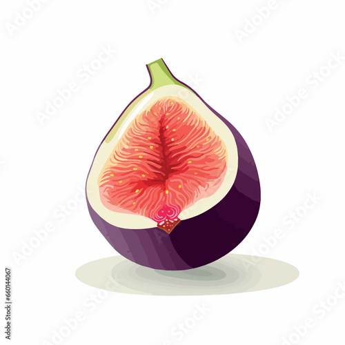 Fig in cartoon, doodle style. 2d vector illustration in logo, icon style. AI Generative