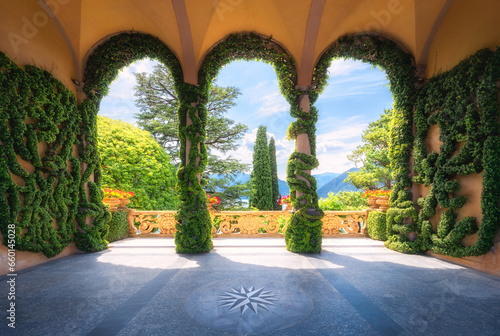 The pavilion in the park on the Lake Como - Italy