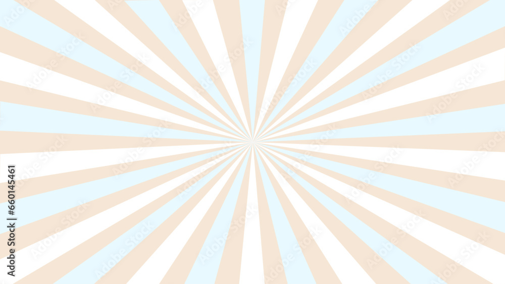 Blue beige and white sunburst background	