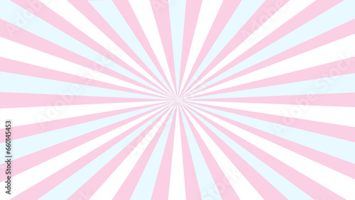 Blue pink and white sunburst background 