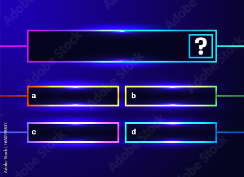 Question and answers windows. Background for quiz game, template for exam, tv show, school, examination test. Quiz Time design