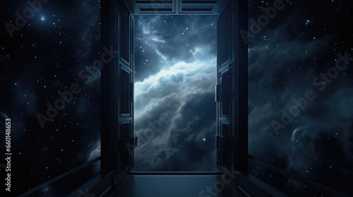 A Glimpse of the Unknown As the elevator nears the edge of the Earths atmosphere, passengers catch glimpses of distant planets, swirling galaxies, and otherworldly phenomena. It is a constant photo