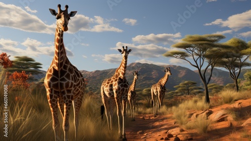 giraffe in the savannah © Murtaza03ai