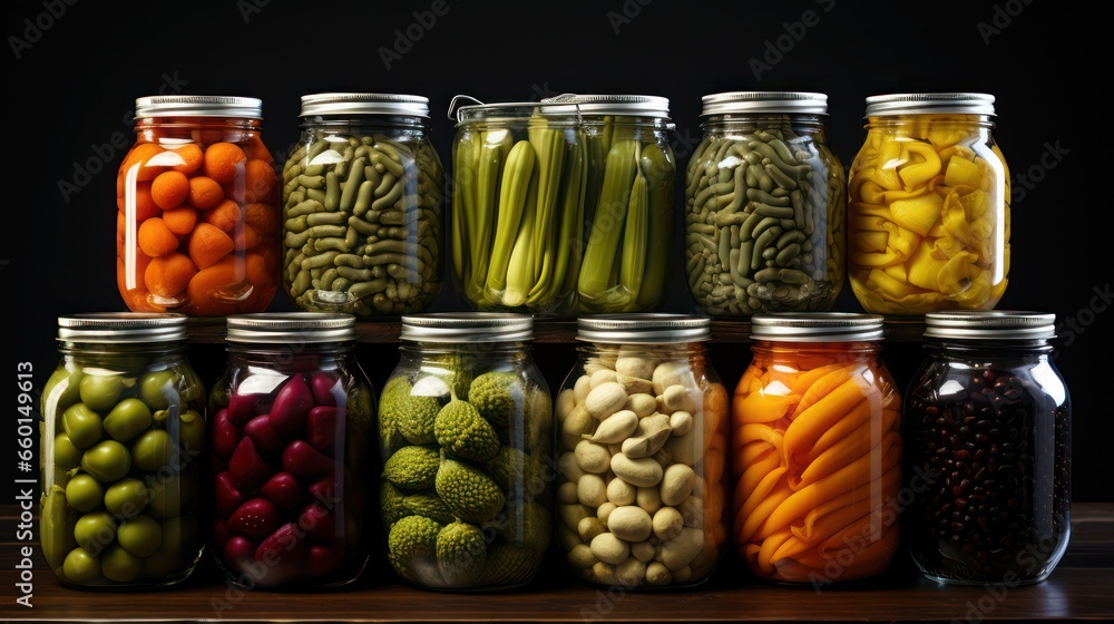 jars of pickled vegetables jars of pickled vegetables