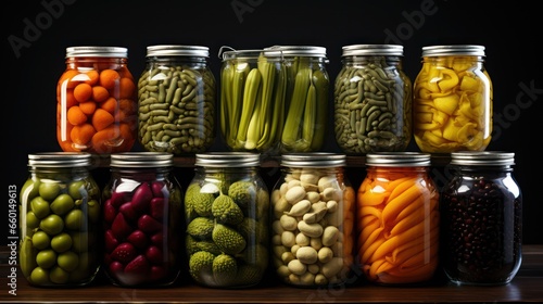 jars of pickled vegetables