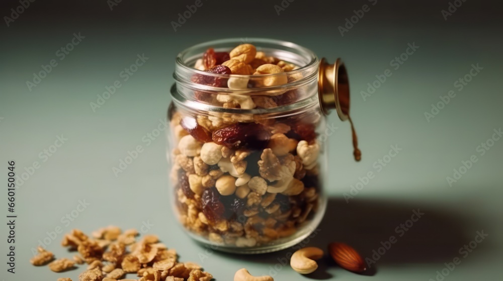 glass jar with spices glass jar with spices