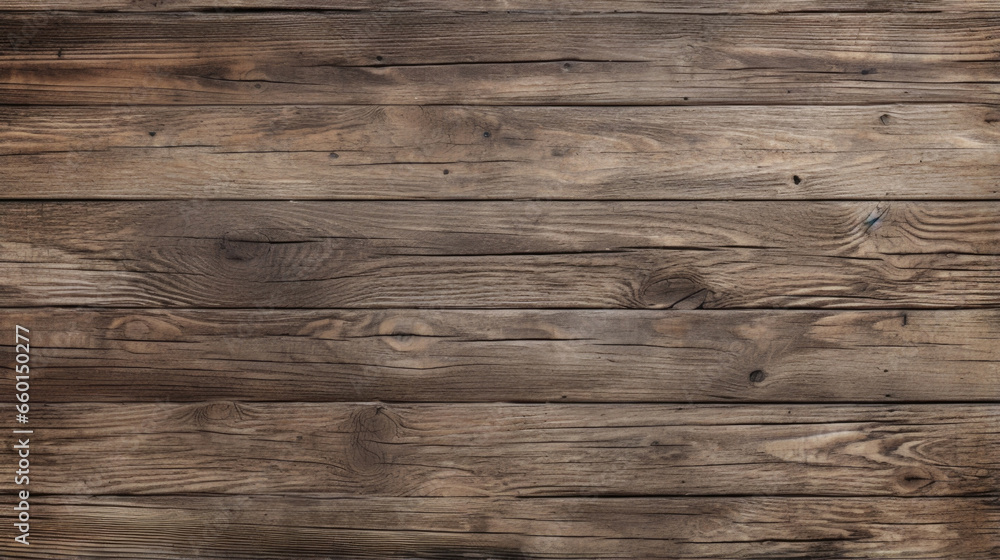 Fototapeta premium Texture of aged dark woods A weathered and rustic appearance, with a rough texture and deep, worndown grooves.