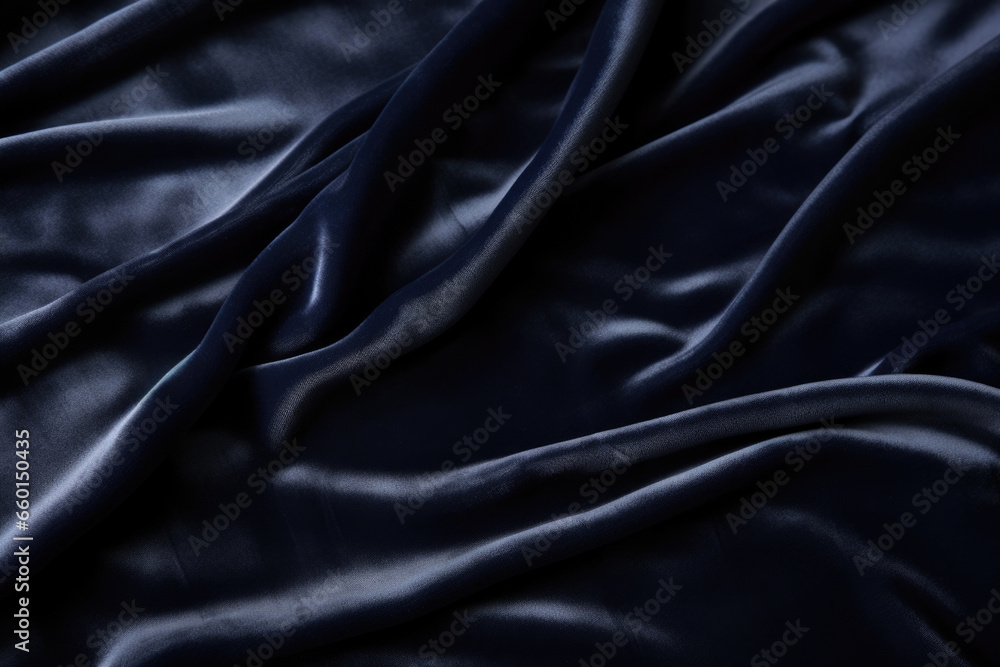 Texture of a navy blue velvet, featuring a dense and smooth surface with a deep shine, making it a versatile and timeless fabric. Texture of a navy blue velvet, featuring a dense and smooth surface with a deep shine, making it a versatile and timeless fabric.