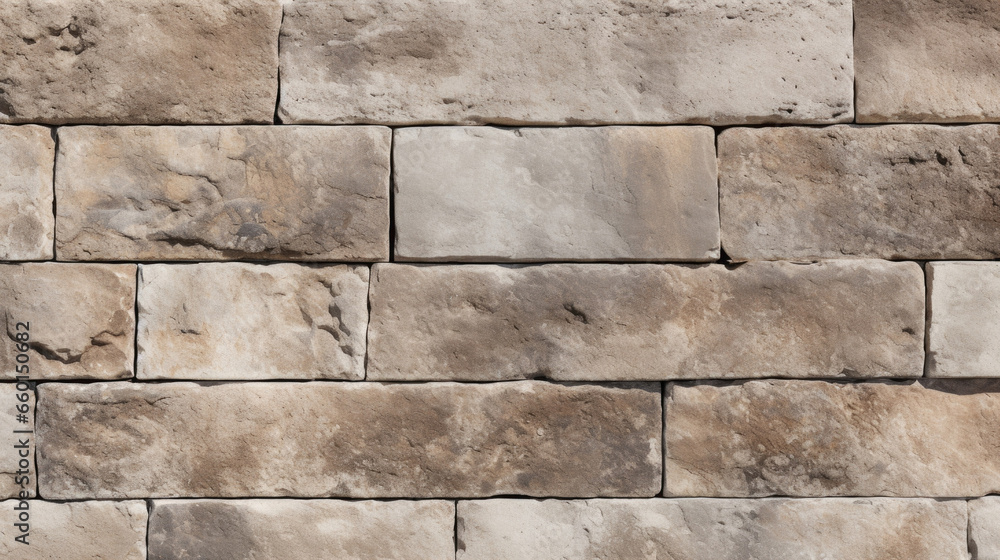 Fototapeta premium Weathered and aged tumbled stone with a pitted texture, featuring a marbled coloration and rugged surface that gives it a unique, antiquelike feel.