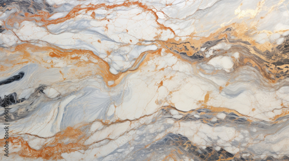 Fototapeta premium Closeup of a shimmering refractory ceramic texture, featuring a marbled appearance and a strong reflective quality.