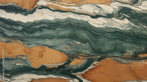 Detailed view of Marbled Woods displaying a smooth and polished surface, with hints of deep green peeking through the marbled design.