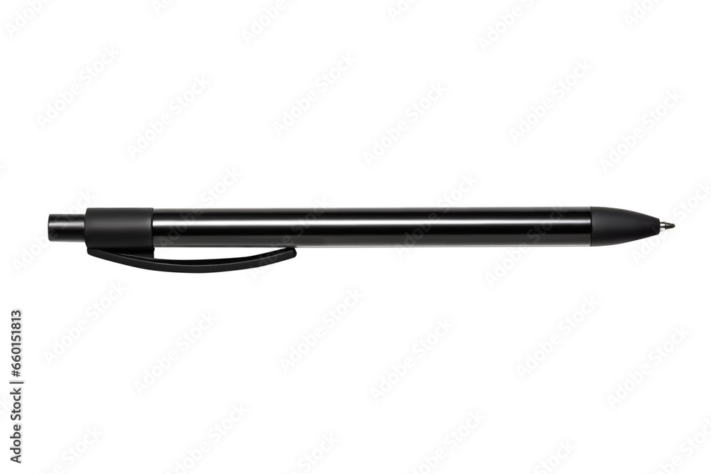Black ballpoint pen for writing. On an empty background. PNG Black ballpoint pen for writing. On an empty background. PNG