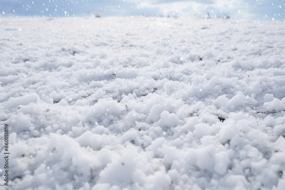 A blanket of freshly fallen snow decorated with thousands of minuscule, glittering crystals. A blanket of freshly fallen snow decorated with thousands of minuscule, glittering crystals.