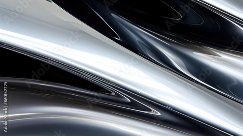 Closeup of glistening, mirrorlike polished stainless steel with a cool, metallic sheen. © Justlight