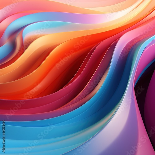 Abstract colorful wavy background  3d rendering  3d illustration  AI Generated