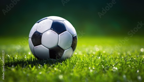 soccer ball on green grass © Klay