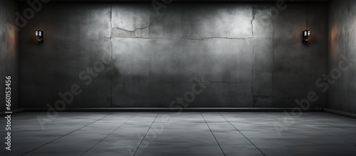a black stucco wall in an empty room