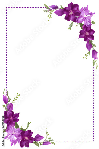 Purple Flower Border Frame Png Transparent Background