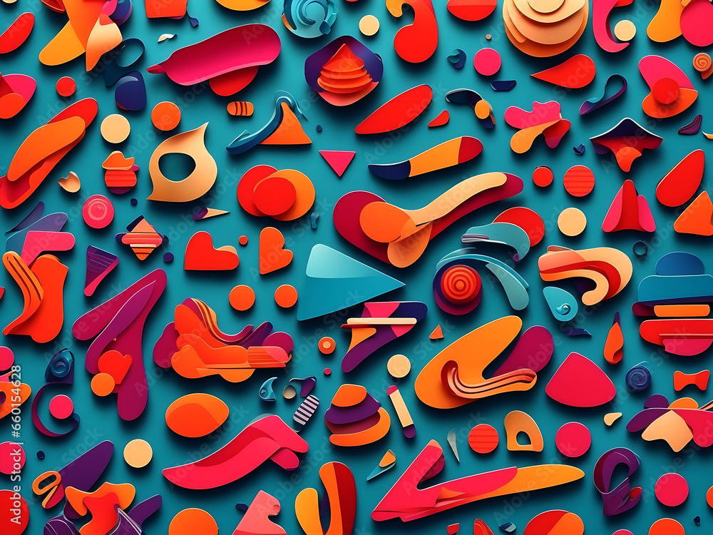 Naklejka premium Vector colorful shapes pattern