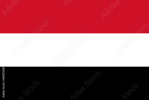 The official current flag of Republic of Yemen. State flag of Yemen. Illustration. photo