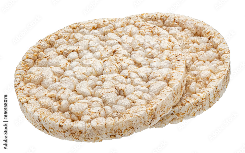 Puffed rice cakes isolated on white background Puffed rice cakes isolated on white background