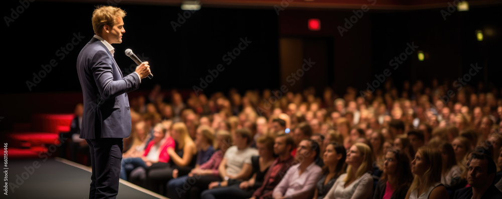 Obraz premium Speaker at Business convention and Presentation