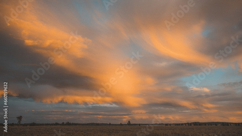 Golden sunset in Yellowstone National Park
