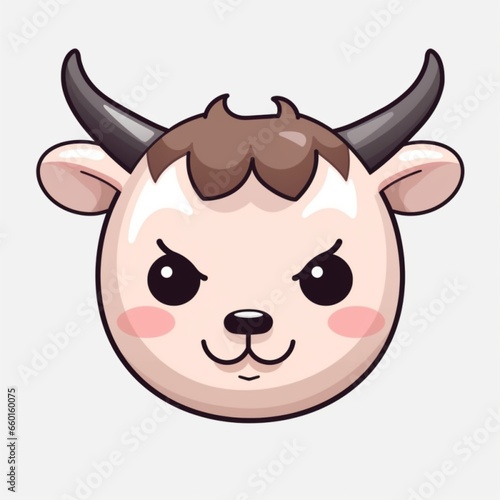 Kawaii Bull Illustration