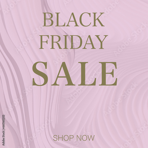 Black Friday Sale banner. Gold letters on the pink background. 

