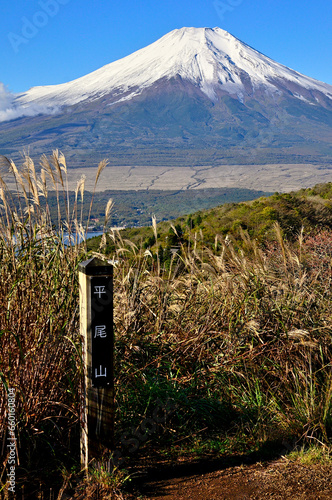 道志山塊の平尾山山頂より望む富士山 