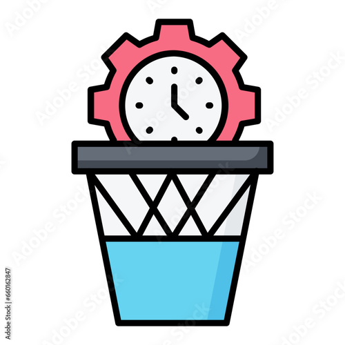 Time Waisting Colored Outline Icon