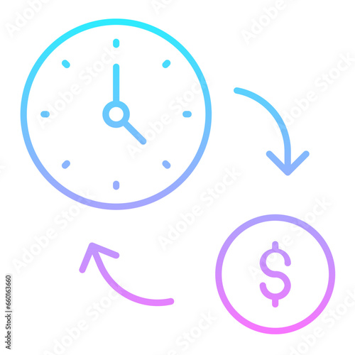 Time Is Money Gradient Icon