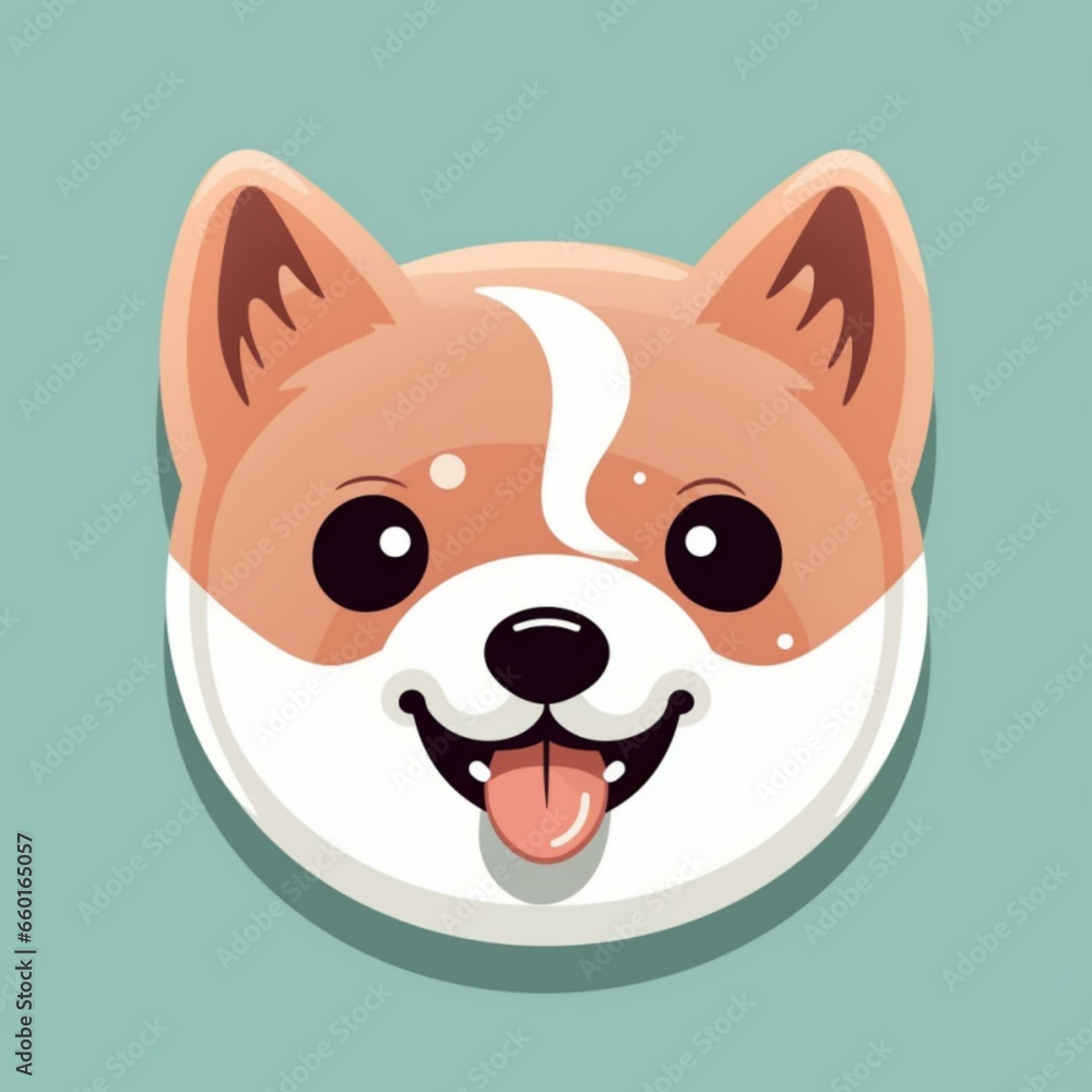 Fototapeta premium Kawaii Dog Illustration